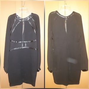 Dress (leather finishings see through on chest)